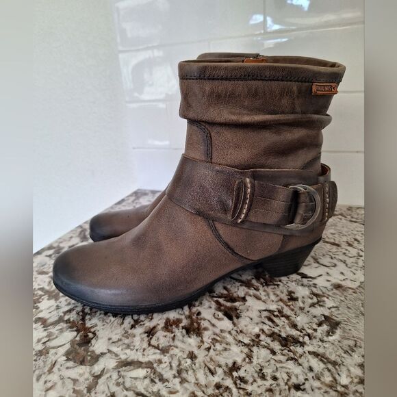 Pikolinos Ankle Boots Womens 38 Brown Gray Round Toe Zip Casual Comfort Leather - Picture 5 of 12